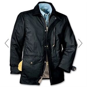 FILSON EUC Black Cover Cloth Weekender Jacket Waxed Utility S 10126